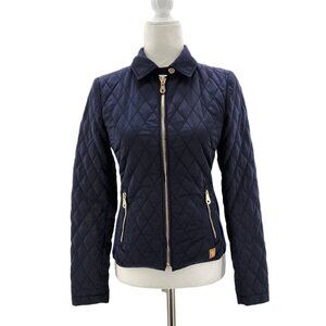 Massimo Dutti Black Quilted Zipper Jacket Womens Small